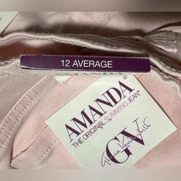 Gloria Vanderbilt Women's Amanda Classic High Rise Tapered Jeans Pink 12 NWT - Picture 11 of 13